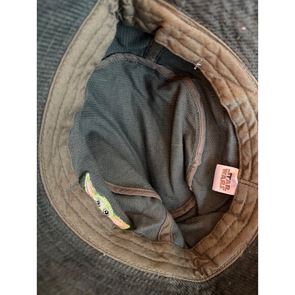 Star Wars Baby Yoda Embroidered Corduroy Bucket Hat Dark Green Casual M/L - Picture 6 of 7